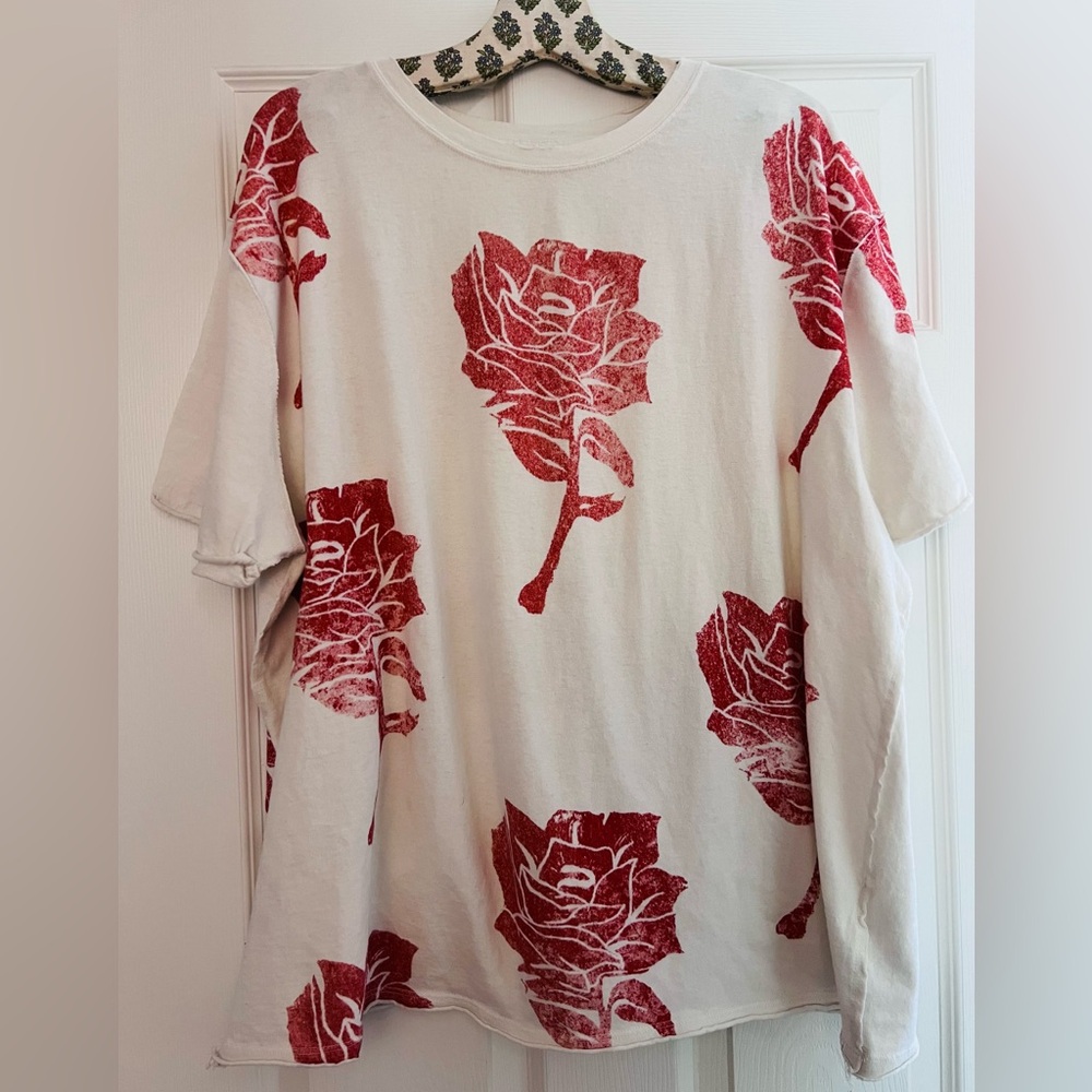 FREE PEOPLE Short Sleeved Floral Graphic Tee